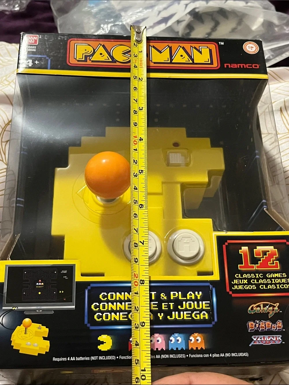 Namco PAC-MAN Yellow Handheld Joystick Controller with Orange Stick